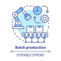 Batch production concept icon. Manufacturing method idea thin line illustration. Mass production process. Serial