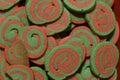 A Batch of Red and Green Swirl Christmas Cookies