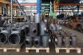 Batch of T shape pipe parts in factory