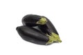 A batch of three eggplants Royalty Free Stock Photo