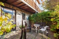 City courtyard garden and balcony