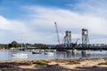 Batemans Bay new bridge construction on a Clyde River. NSW, Australia Royalty Free Stock Photo