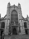 Bath Abbey in Bath in black and white