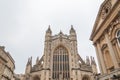 Bath abbey from the front on a cloudy day