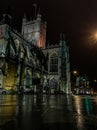 Bath Abbey on a rainy night Royalty Free Stock Photo