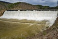 Douthat Lake Upper Dam at High Water - 2 Royalty Free Stock Photo