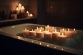 relax care candlelight light room bath relaxation candle wellness spa. Generative AI. Royalty Free Stock Photo