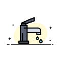 Bath, Bathroom, Cleaning, Faucet, Shower  Business Flat Line Filled Icon Vector Banner Template Royalty Free Stock Photo