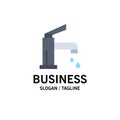 Bath, Bathroom, Cleaning, Faucet, Shower Business Logo Template. Flat Color Royalty Free Stock Photo