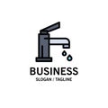 Bath, Bathroom, Cleaning, Faucet, Shower Business Logo Template. Flat Color Royalty Free Stock Photo