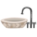 Bathroom Sink. Modern marble sink with mixer tap. Domestic Equipment with Faucet for Hygiene.