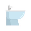 Bath bidet icon flat isolated vector