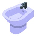 Bath bidet icon, isometric style