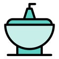 Bath bidet icon color outline vector