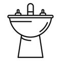 Bath bidet icon, outline style