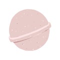 Bath bomb illustration, bubble bath bomb with essential oils, handmade fizzies for bathroom, isolated vector icon Royalty Free Stock Photo