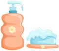 Bath bottle and soap