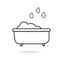 Bath with bubbles line icon. Linear style sign for mobile concept and web design. Bathtub outline vector icon. Symbol, logo
