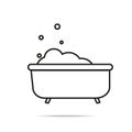 Bath with bubbles line icon. Linear style sign for mobile concept and web design. Bathtub outline vector icon. Symbol, logo