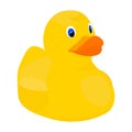 Bath duck vector icon on a white background. Rubber toy illustration isolated on white. Bathroom toy realistic style Royalty Free Stock Photo