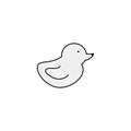 Bath duck thin line icon. bath duck Hand Drawn thin line icon Royalty Free Stock Photo
