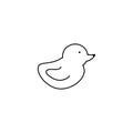 Bath duck thin line icon. bath duck Hand Drawn thin line icon