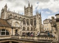 Bath, England - the Cathedral and the Roman Baths.