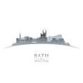 Bath England city skyline silhouette white background