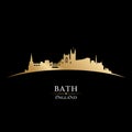 Bath England city skyline silhouette black background