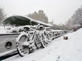 Bath England. Snow scene.