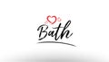 bath europe european city name love heart tourism logo icon design