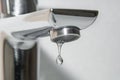 Bath faucet with water drop Royalty Free Stock Photo