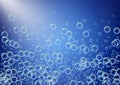 Bath foam on gradient background Royalty Free Stock Photo