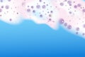 Bath foam isolated on ablue background. Shampoo bubbles texture.Shampoo and bath lather vector illustration.