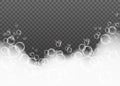 Bath foam with shampoo bubbles isolated on transparent background