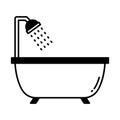 Bath Half Glyph Style vector icon which can easily modify or edit