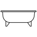 Bath icon for bathing and water procedures, bath simple outlines