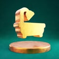 Bath icon. Fortuna Gold Bath symbol on golden podium