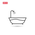 Bath icon vector with shower design isolated 2 Royalty Free Stock Photo