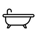 Bath icon vector. Isolated contour symbol illustration