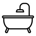 Bath line icon. Bathroom vector illustration isolated on white. Bathtub outline style design, designed for web and app