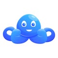 Bath octopus toy icon, cartoon style Royalty Free Stock Photo