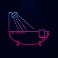 Bath with an open shower nolan icon. Simple thin line, outline of household icons for ui and ux, website or mobile
