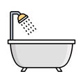 Bath Outline with Fill Color Vector icon which can easily modify or edit
