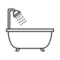 Bath Outline Vector icon which can easily modify or edit