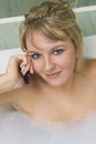 In The Bath and On The Phone Royalty Free Stock Photo