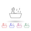 Bath, physiotherapy, man multi color icon. Simple thin line, outline  of physiotherapy icons for ui and ux, website or Royalty Free Stock Photo