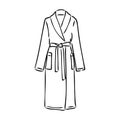 Bath robe, robe for the shower, bathrobe, doodle style, sketch illustration, hand drawn, vector