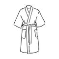 Bath robe, robe for the shower, bathrobe, doodle style, sketch illustration, hand drawn, vector