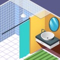 Bath Room. Business Flat Illustration. Concept Art. Realistic Cartoon Illustratio